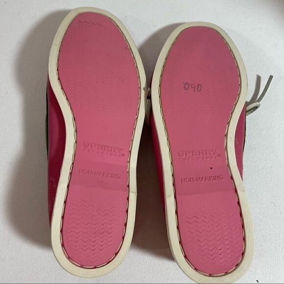 Preppy Sperry Topsiders Loafers in Pink Green and White size 6M - Picture 5 of 7
